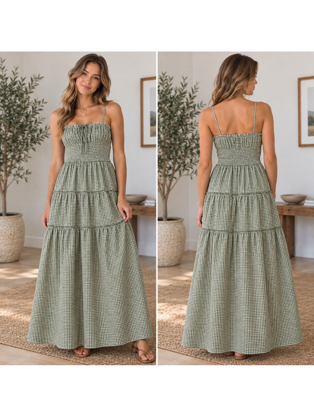 Pretty Garbage Carol Smocked Waist Maxi Dress - M